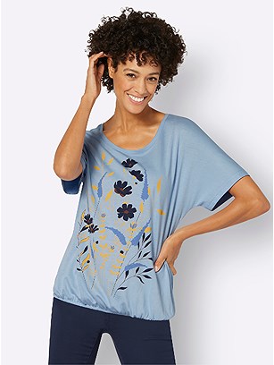 Floral Elastic Hem Top product image (535367.LB.1.1_WithBackground)