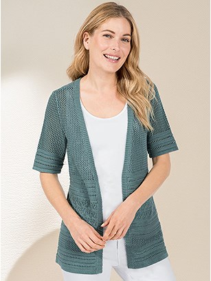 Knitted Short Sleeve Cardigan product image (535392.JD.21S)