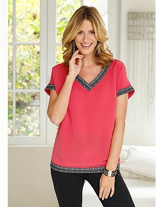 Sparkling V-Neck Blouse product image (536018.LO.1.1_WithBackground)