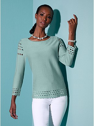 Cut-Out Wavy Hem Sweater product image (536643.MT.5)