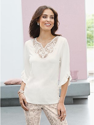 Sheer Lace Neckline Top product image (536658.EC.1.1_WithBackground)