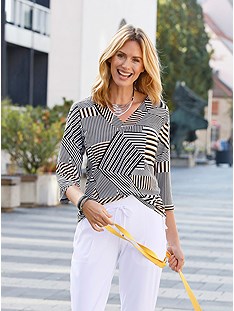 Stripe Mix V-Neck Top product image (536685.WH.1M)