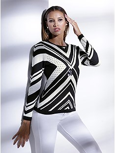 Contrast Print Sweater product image (536694.BWPA.1.1_WithBackground)