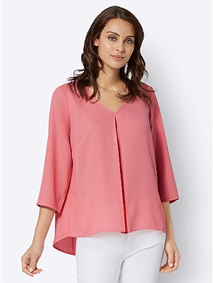 Pleated V-Neck Blouse product image (536788.RS.3.1_WithBackground)