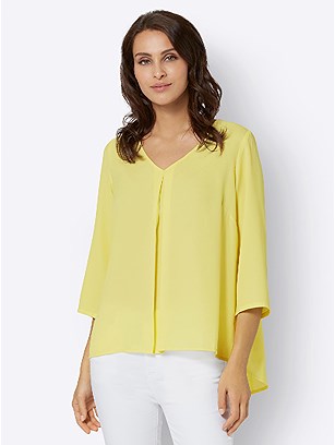 Pleated V-Neck Blouse product image (536788.YL.3.1_WithBackground)