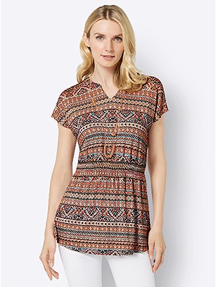 Printed Smocked Waist Top product image (537091.TCEC.1.1_WithBackground)