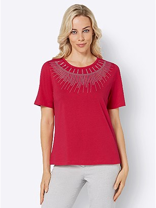 Embellished Neckline Top product image (537245.RD.1.1_WithBackground)