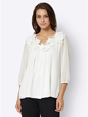 Floral Lace Applique Blouse product image (537249.WH.3.5_WithBackground)