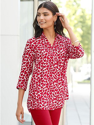 Printed Button Up Tunic product image (537269.WHMU.1S)