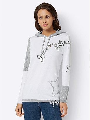 Ajour Patterned Hooded Sweater product image (537789.EC.1.8_WithBackground)