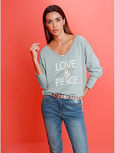 Graphic Print V-Neck Sweater product image (537796.LBMU.1.1_WithBackground)