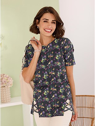 Floral Print Cut Out Hem Top product image (537944.BKPR.1.1_WithBackground)