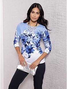 Printed Fine Knit Sweater product image (538107.WHPA.1.1_WithBackground)
