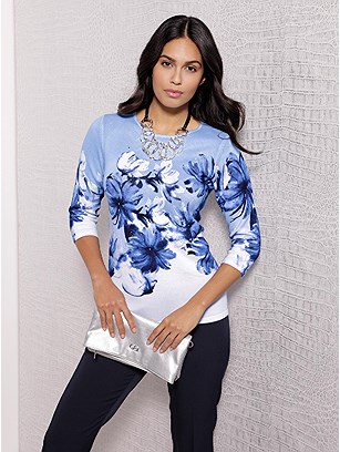 Printed Fine Knit Sweater product image (538107.WHPA.1.1_WithBackground)