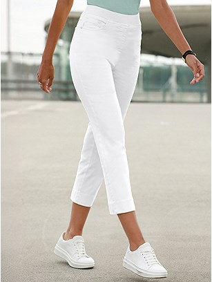 Cropped Elastic Waist Jeans product image (538587.WH.25S)