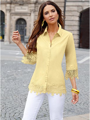 Lace Hem Button Up Blouse product image (538598.YL.1.1_WithBackground)