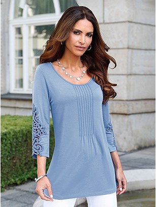 Lace 3/4 Sleeve Top product image (539918.IB.JS)
