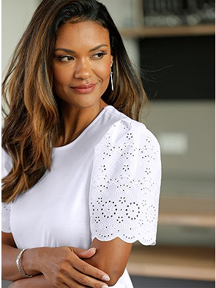 Eyelet Puff Sleeve Top product image (540281.WH.1.25_WithBackground)