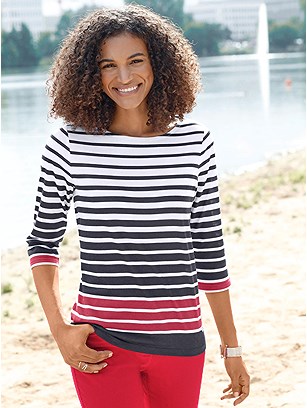 3/4 Sleeve Striped Top product image (540665.NWPA.1.1_WithBackground)