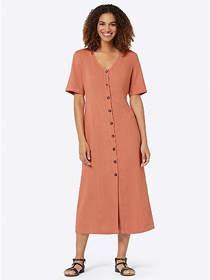 V-Neck Button Down Dress product image (540764.OR.1.1_WithBackground)