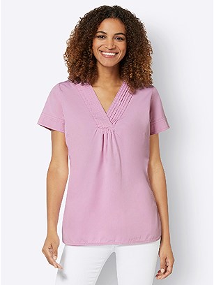 Low V-Neck Blouse product image (541605.RS.1.1_WithBackground)