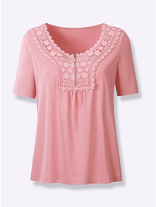 Lace Zip Up Neckline Top product image (541758.RS.1.10_WithBackground)