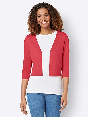 Piped V-Neck Bolero product image (541787.LO.1.1_WithBackground)