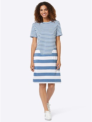 Mixed Striped Dress product image (543095.BLWH.1.1_WithBackground)