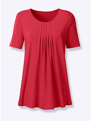 Short Sleeve Pleated Top product image (544390.RD.1.385_Raw)