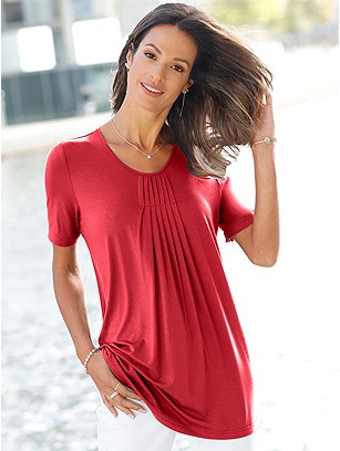 Short Sleeve Pleated Top product image (544390.RD.1S)