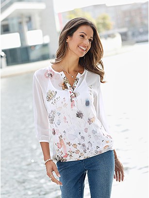 Sheer Floral Motif Blouse product image (544482.ECPR.1.1_WithBackground)