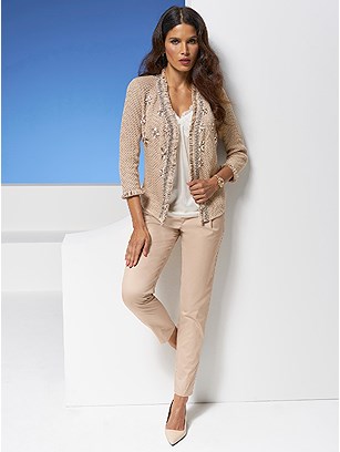 Textured Embellished Cardigan product image (544500.BE.1.1_WithBackground)