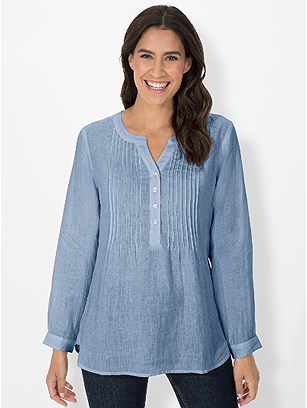 Long Sleeve Linen Blouse product image (544646.LB.1.1_WithBackground)