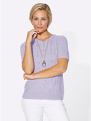 Open Knit Short Sleeve Sweater product image (544834.LI.1.1_WithBackground)