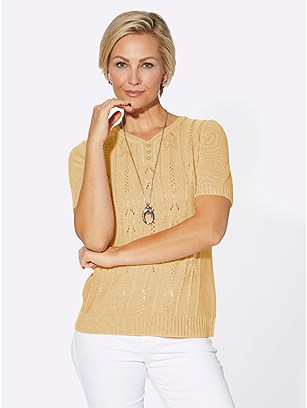 Open Knit Short Sleeve Sweater product image (544834.VA.1.1_WithBackground)