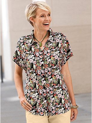 Floral Button Up Blouse product image (547669.BKMV.1S)