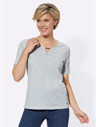 Striped Cut Out Shirt product image (550834.LBST.1.1_WithBackground)