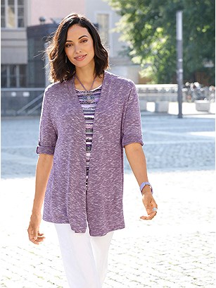 Mottled Open Cardigan product image (550922.PUMO.1.1_WithBackground)