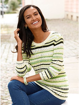 Textured Stripe Sweater product image (550930.APWH.1.14_WithBackground)