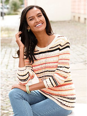 Textured Stripe Sweater product image (550930.YLWH.1.705_WithBackground)