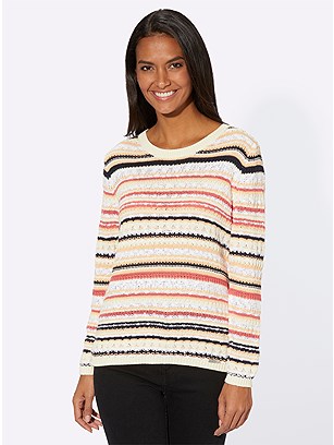 Textured Stripe Sweater product image (550930.YLWH.2.11_WithBackground)