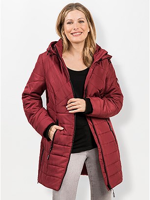 Long Quilted Jacket product image (553727.DKRD.2.5_WithBackground)
