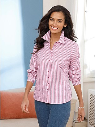 Striped Button Down Blouse product image (555539.RSST.1.12_WithBackground)