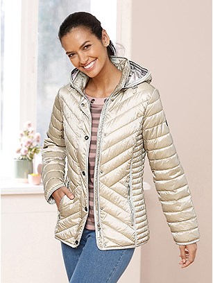 Shimmering Hooded Quilted Jacket product image (555542.BE.1.1_WithBackground)