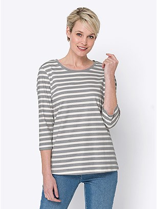 3/4 Sleeve Striped Top product image (555576.SNEC.1.1_WithBackground)