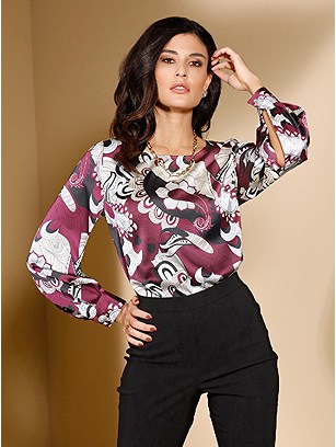Printed Satin Blouse product image (556958.SABP.1.14_WithBackground)