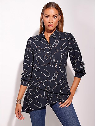 Letter Print Button Up Blouse product image (557244.NVPR.1.1_WithBackground)