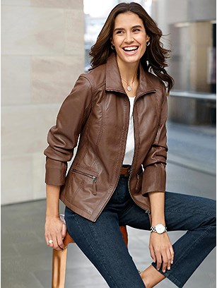 Turndown Collar Leather Jacket product image (557247.BR.1.1_WithBackground)