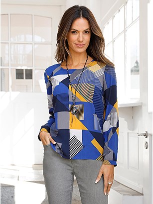 Geometric Print Blouse product image (558269.NVOC.1.1_WithBackground)