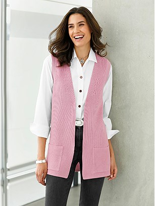Open V-Neck Sweater Vest product image (558931.HYDR.1.11_WithBackground)